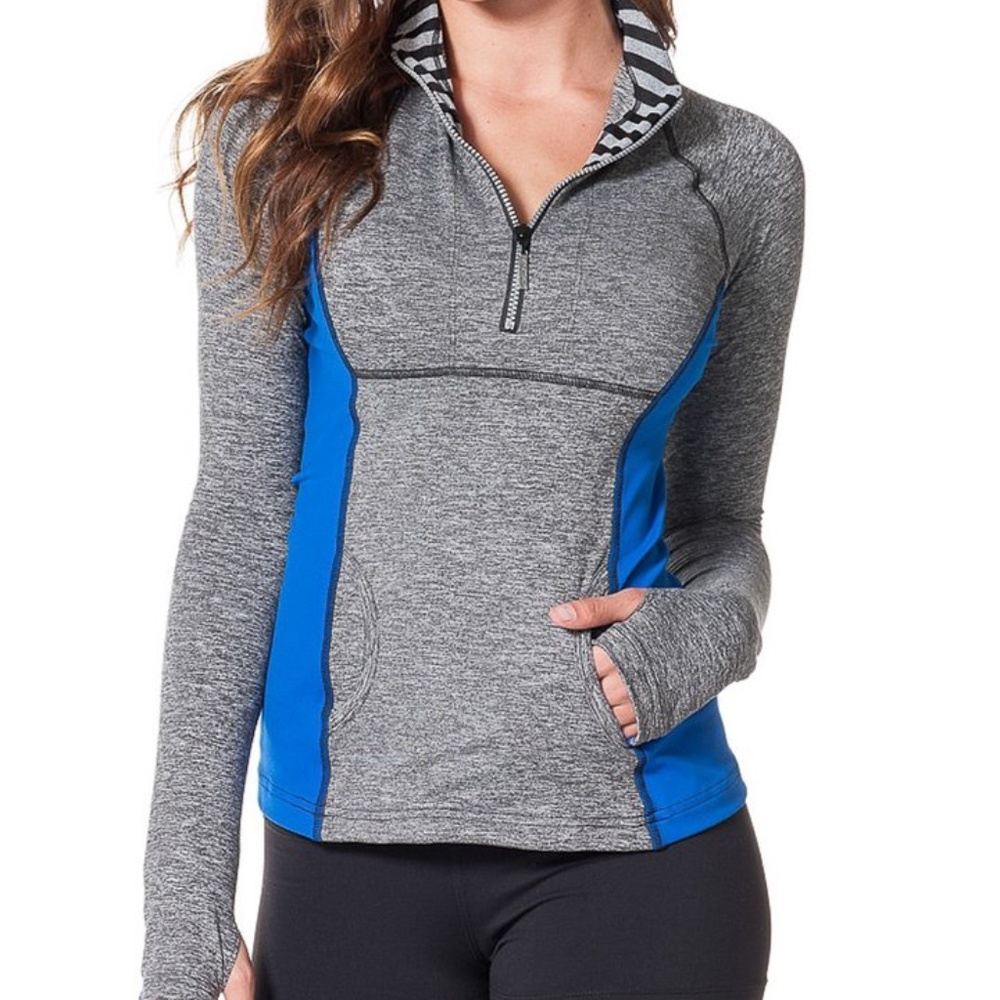 NWT Hard Tail Shirred Pullover Jacket Blue